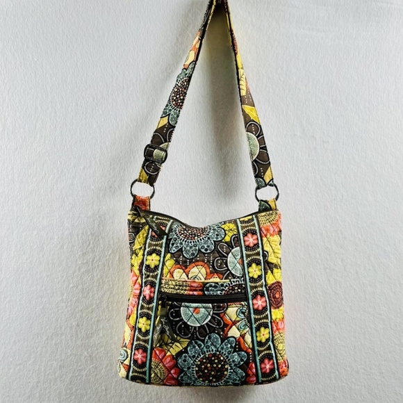 Vera Bradley Hipster Crossbody Bag in Flower Shower Retired Print Colorful - Picture 2 of 16
